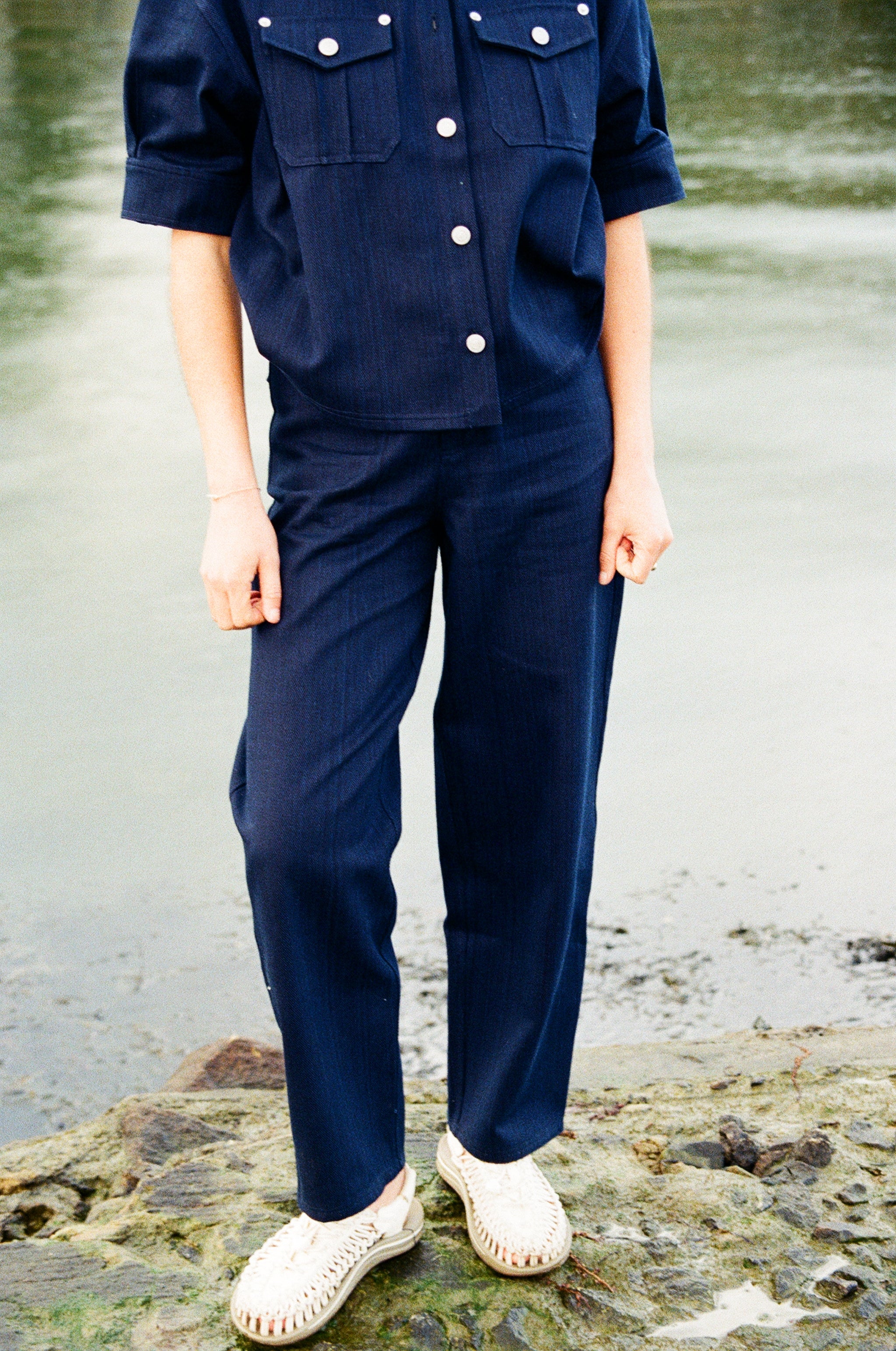 Pantalon Zef-Bleu Chiné