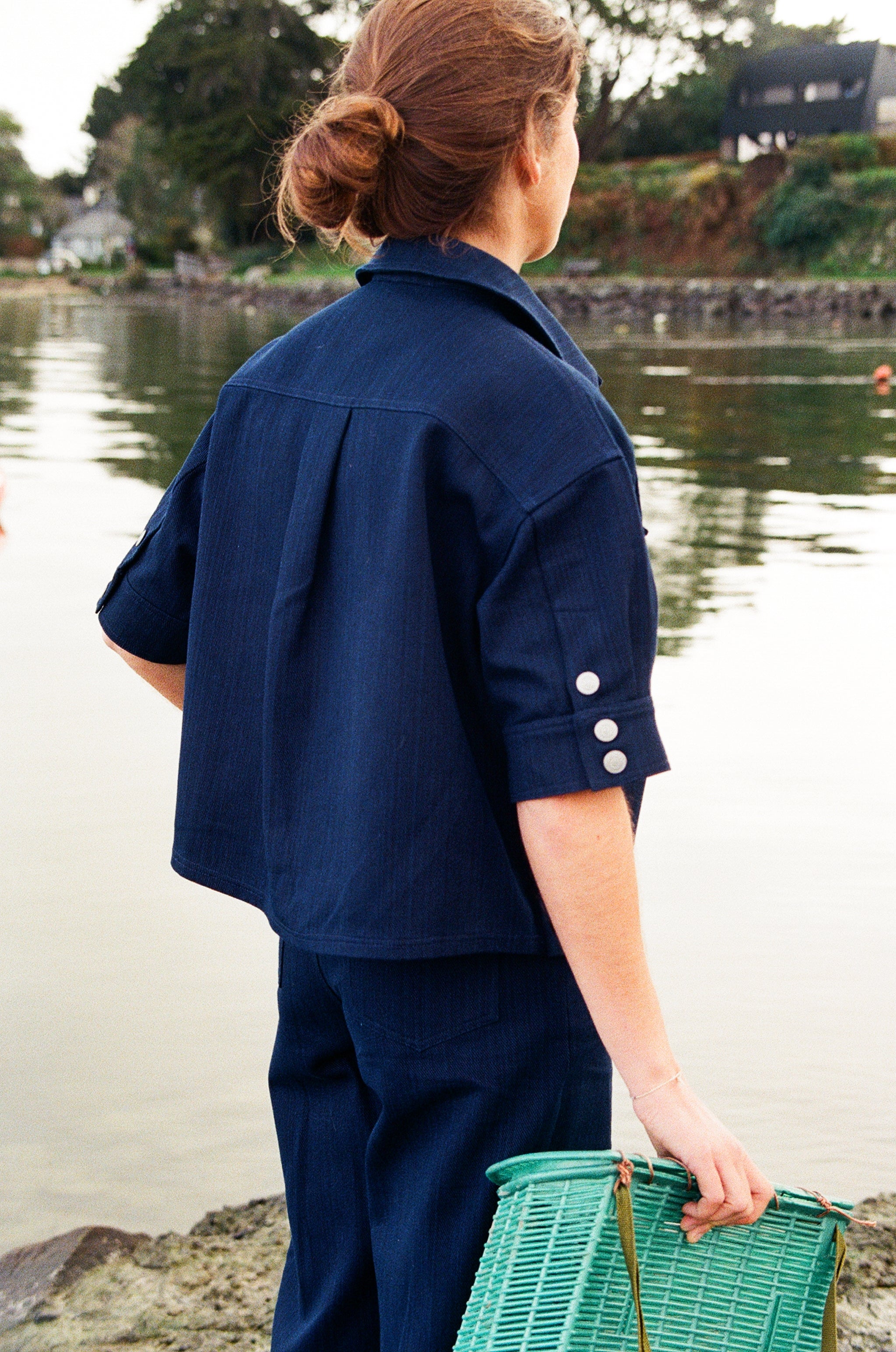 Blouse Talkie-Bleu Chiné