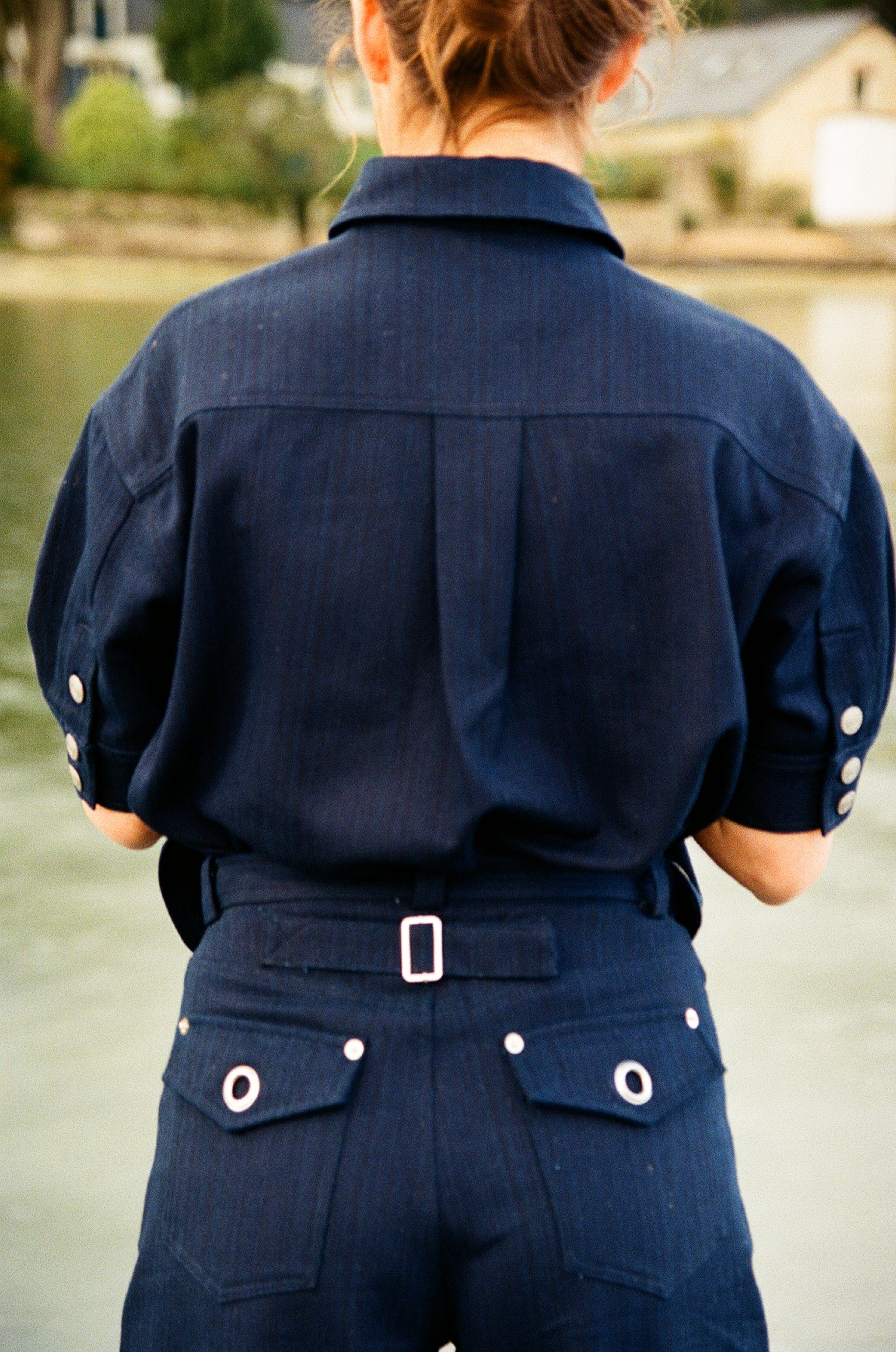 Blouse Talkie-Bleu Chiné