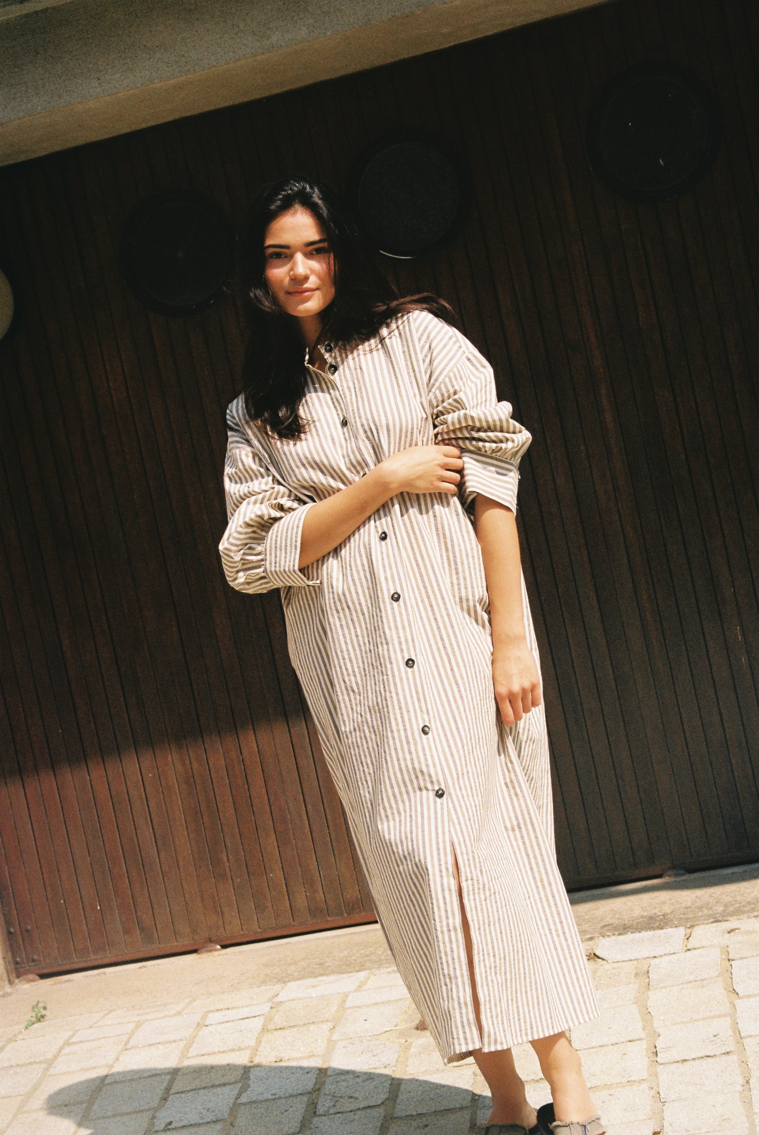 Robe Flotte-Ecru/Kaki